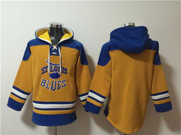 Men's St. Louis Blues Blank Yellow Ageless Must-Have Lace-Up Pullover Hoodie,We sell and wholesale Men's St. Louis Blues Blank Yellow Ageless Must-Have Lace-Up Pullover Hoodie on line form chian!